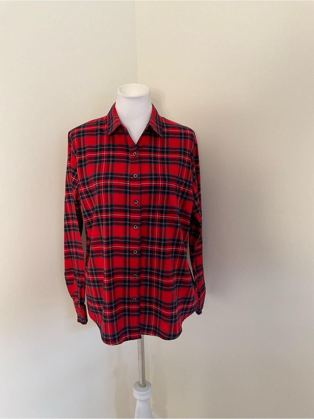Weatherproof Vintage Red & Navy Plaid Button-Down Shirt